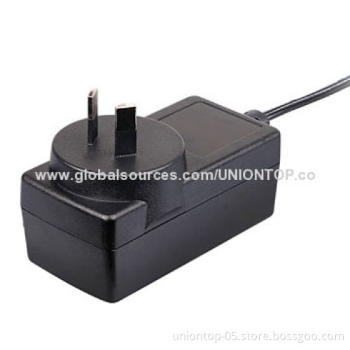 Multiple pin 12V/1A set top box power adapter with UL/GS/SAA/CB/KC/PSE/CE marks